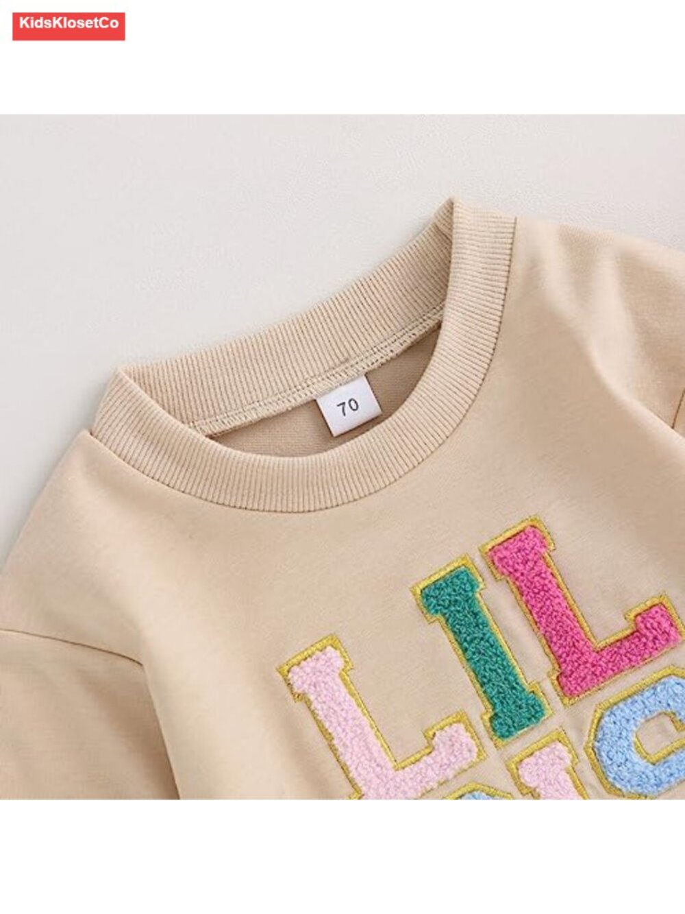 Toddler Girl Crewneck Letter Sweatshirt Romper Cotton Blend Fall Winter - Picture 3 of 6